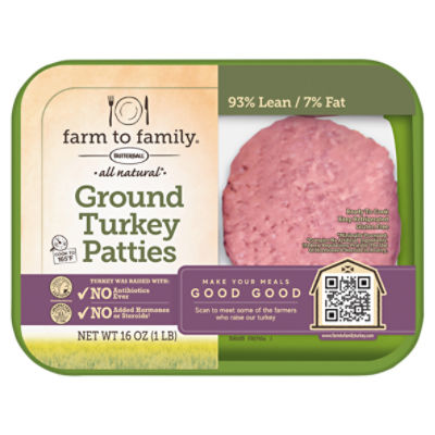Butterball Farm to Family Turkey Burger Patties, 16 oz