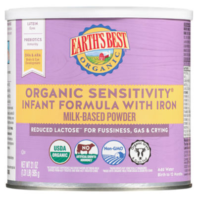 Earth's Best Organic Sensitivity Infant Formula with Iron MilkBased