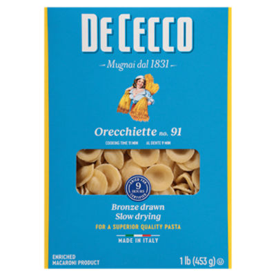De Cecco Orecchiette No. 91 Pasta, 1 lb