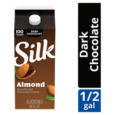 Silk Almond Milk, Dark Chocolate, Dairy Free, Gluten Free, 64 FL ounce Half Gallon Fairway