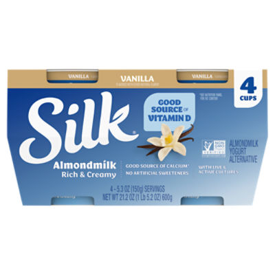 Silk Vanilla Almondmilk Yogurt Alternative, 5.3 oz, 4 count