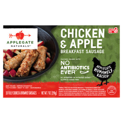 Applegate Naturals Chicken & Apple Breakfast Sausage, 10 count, 7 oz