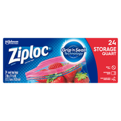 Ziploc Grip 'n Seal Technology, Storage Quart Bags
