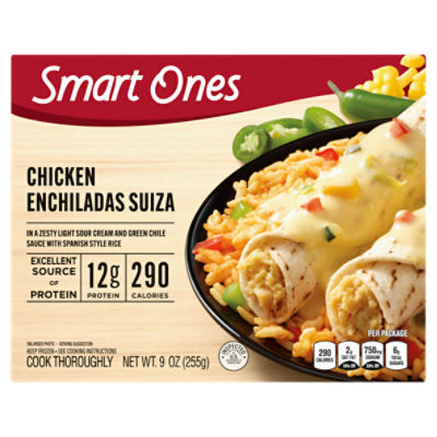 Smart Ones Chicken Enchiladas Suiza with Zesty Light Sour Cream, Green