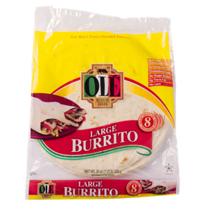 Olé Mexican Foods Large Burrito Flour Tortillas, 8 count, 20 oz Price