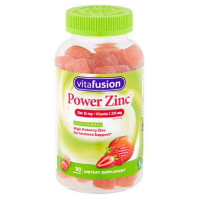 Vitafusion Power Zinc Natural Strawberry Tangerine Flavor Adult Gummies