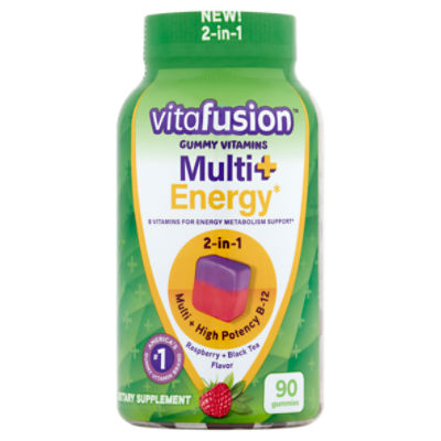 Vitafusion Gummy Vitamins Multi + Energy Raspberry + Black Tea Flavor