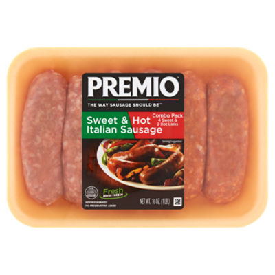 Premio Sweet & Hot Italian Sausage Combo Pack, 6 count, 16 oz ShopRite
