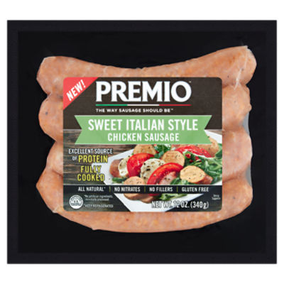 Premio Sweet Italian Style Chicken Sausage, 4 count, 12 oz ShopRite