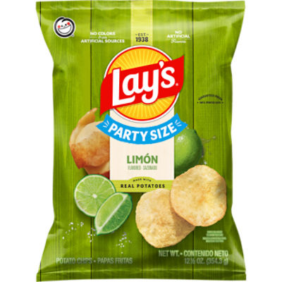 Lay's Limón Flavored Potato Chips Party Size, 12 1/2 oz