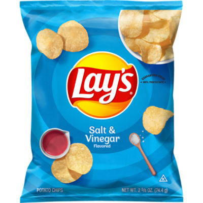 Lay's Salt & Vinegar Flavored Potato Chips, 2 5/8 oz, 2.63 oz