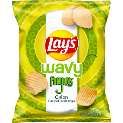 Lay's Wavy Funyuns Onion Flavored Rings Potato Chips, 2 5/8 oz, 2.63 oz