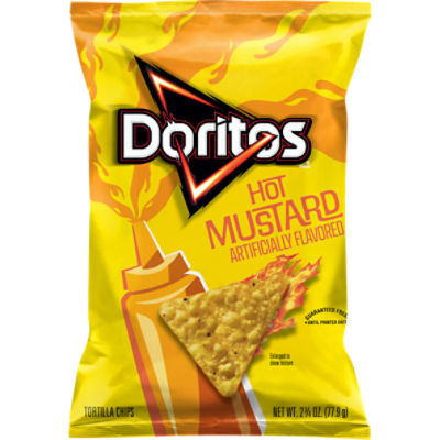 Doritos Tortilla Chips Hot Mustard Flavored 2 3/4 Oz