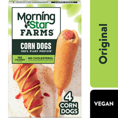MorningStar Farms Original Corn Dogs, Vegan Plant Based Protein, 4Ct