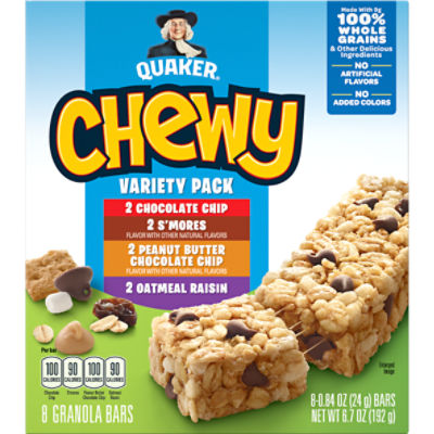 Quaker Chewy Granola Bars Variety Pack, 0.84 oz, 8 count