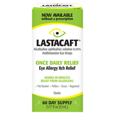 Lastacaft Once Daily Eye Allergy Itch Relief Drops, 0.17 fl oz (5mL) Sterile ShopRite
