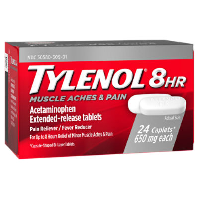 Tylenol 8 Hr Muscle Aches & Pain Acetaminophen ExtendedRelease Tablets, 650 mg, 24 count