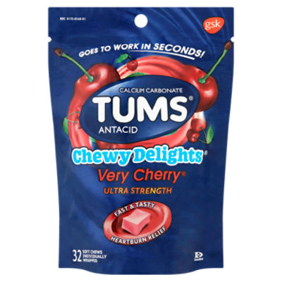 Tums Chewy Delights Very Cherry Ultra Strength, Soft Chews