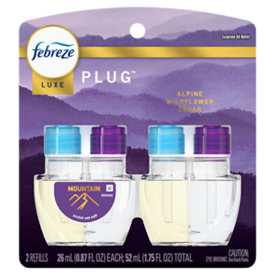 Febreze Plug Mountain Alpine, Wildflower and Cedar Scented Oil Refill