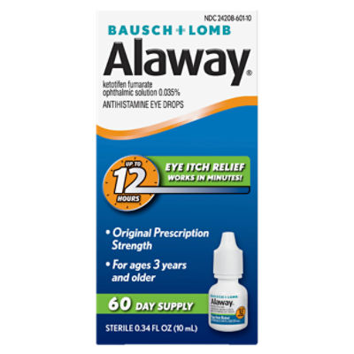 Bausch + Lomb Alaway Antihistamine Eye Drops, 0.34 fl oz ShopRite
