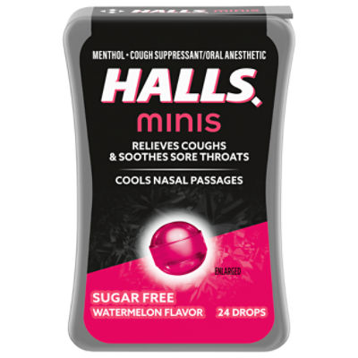 Halls Minis Sugar Free Watermelon Flavor, Drops