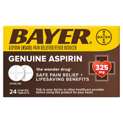 Bayer The Wonder Drug Genuine Aspirin 325 mg, Coated Tablets