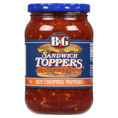 B&G Sandwich Toppers Hot Chopped Peppers, 16 fl oz Price Rite