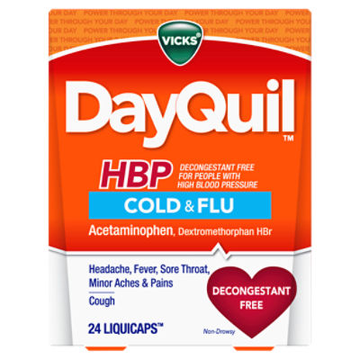 VICKS DayQuil HBP NonDrowsy Cold & Flu, LiquiCaps