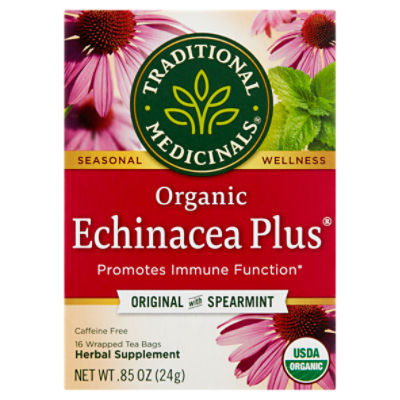 Traditional Medicinals Echinacea Plus Organic Herbal Supplement, 16
