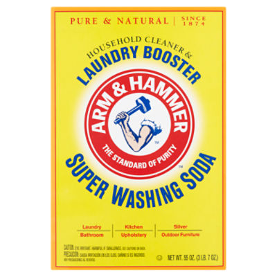 Arm & Hammer Household Cleaner & Laundry Booster Super Washing Soda, 55