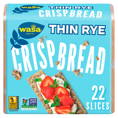 Wasa Thin Rye Crispbread Rye Crackers made with NonGMO Ingredients and