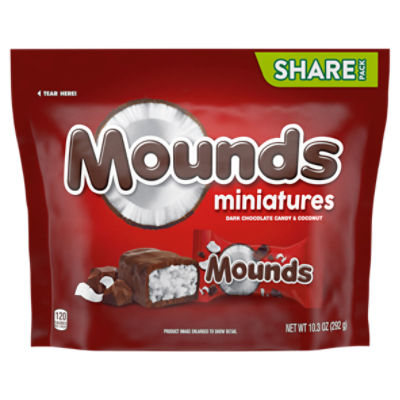 Mounds Miniatures Dark Chocolate & Coconut Candy Bar Share Pack, 10.3