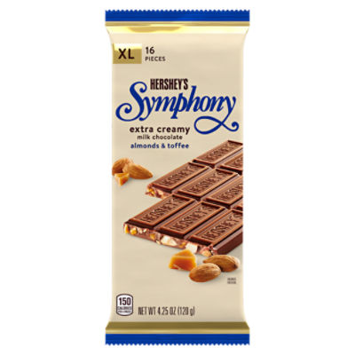 HERSHEY'S SYMPHONY Milk Chocolate, Almonds and Toffee XL Candy, 4.25 oz