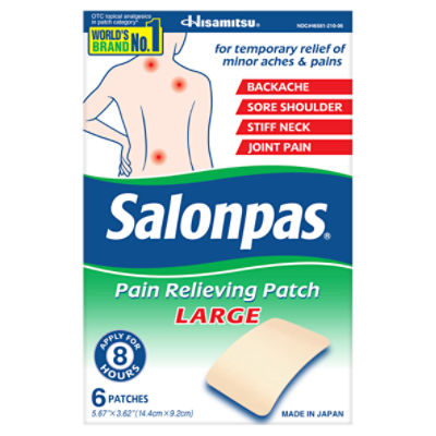Salonpas 8Hour Pain Relief Large, Pain Relieving Patch
