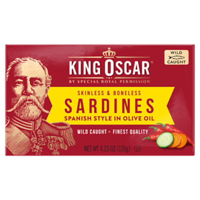 King Oscar Skinless & Boneless Sardines Spanish Style in Olive Oil, 4.23 oz