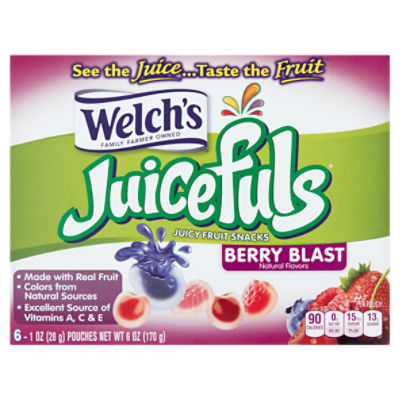 Welch's Juicefuls Berry Blast Juicy Fruit Snacks, 1 oz, 6 count ShopRite
