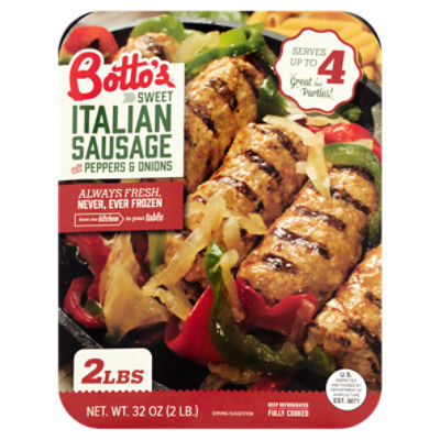 Botto's Sweet Italian Sausage with Peppers & Onions, 32 oz ShopRite