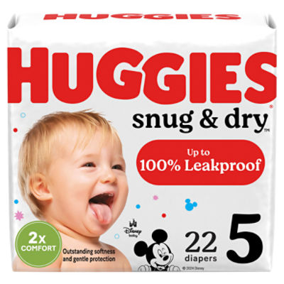 Huggies Snug & Dry Diapers, Size 5, Over 27 lb, 22 count