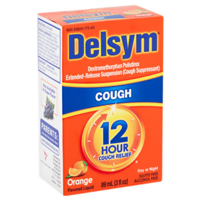 Delsym 12 Hour Cough Relief Orange Flavored, Liquid
