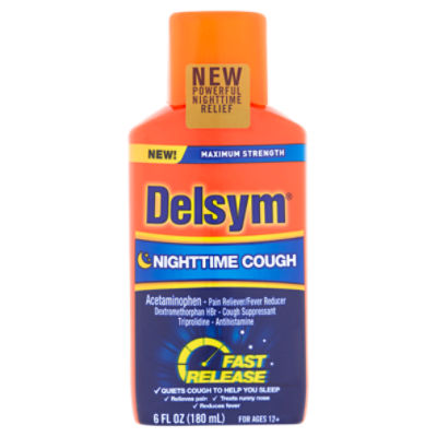 Delsym Nighttime Cough Maximum Strength Liquid, For Ages 12+, 6 fl oz