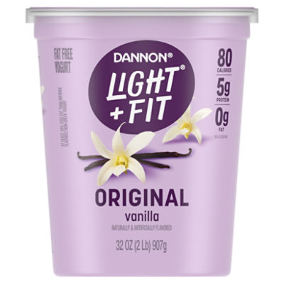 Dannon Light + Fit Vibrant Vanilla Nonfat Yogurt, 32 oz Fairway