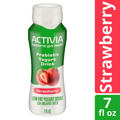 Activia Strawberry Probiotic Lowfat Yogurt Drink, Probiotic Yogurt