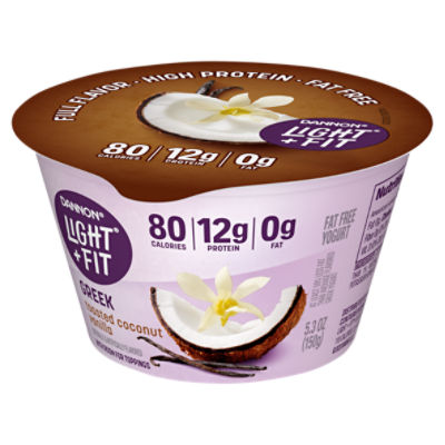 Dannon Light + Fit Toasted Coconut Vanilla Greek Fat Free Yogurt 5.3