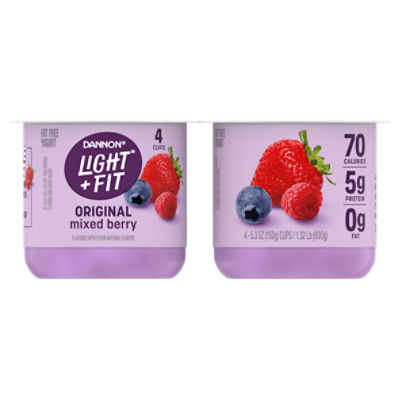 Dannon Light + Fit Original Merry Mixed Berry Flavor Nonfat Yogurt, 5.3