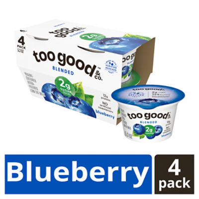 Two Good Blueberry Flavored Greek Lowfat Yogurt, 5.3 oz, 4 count
