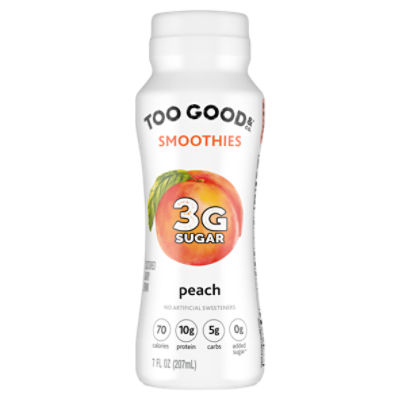Too Good & Co. Peach Smoothie, YogurtCultured Dairy Drink, Lower Sugar