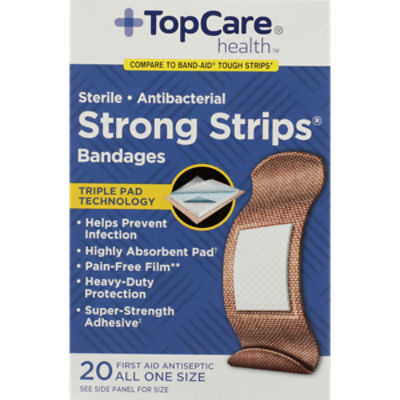 TopCare Antibacterial Strong Strips Bandages, 20 each ShopRite