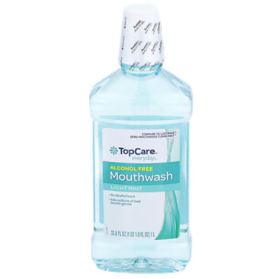 Top Care Alcohol Free Mouth Wash Light Mint, 33.8 fl oz