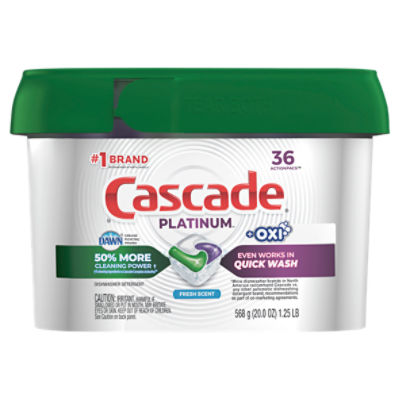 Cascade Platinum + Oxi Dishwasher Pods ActionPacs Fresh Scent