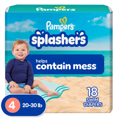 Pampers Splashers Disposable Swim Pants, Size M, 2033 lb, 18 count